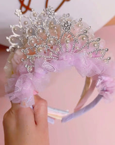 Princess Tulle Birthday Tiara Crown Headband