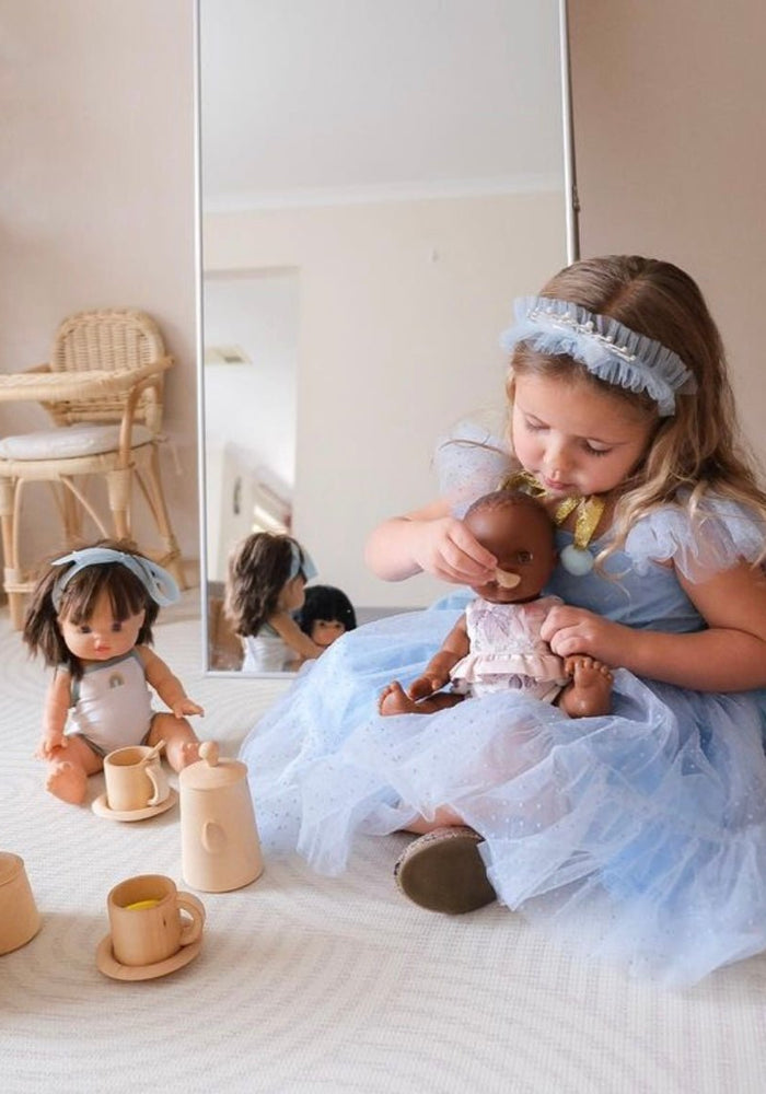 Kid little girl Blue Princess Birthday Tulle Dress - Fox Baby & Co