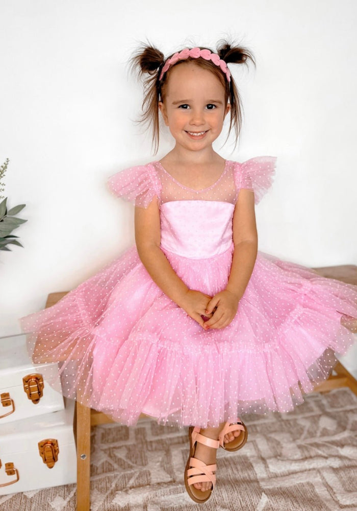 Kid little girl Pink Princess Birthday Tulle Dress - Fox Baby & Co