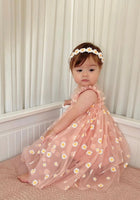 Load image into Gallery viewer, Kids little girl Arabella Daisy Tulle Dress - Pink/Yellow - Fox Baby &amp; Co
