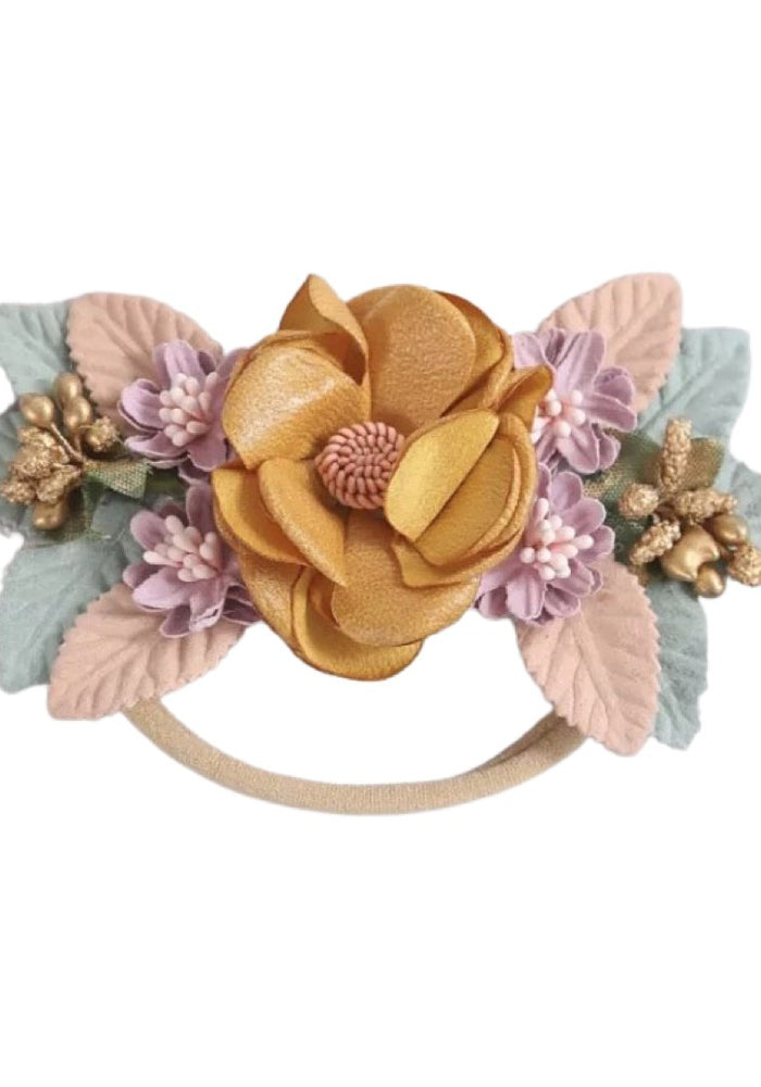 Mustard Floral Baby Headband - Fox Baby & Co
