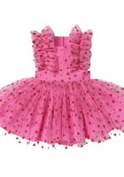 Load image into Gallery viewer, Pink Heart Tulle Frill Tutu Romper
