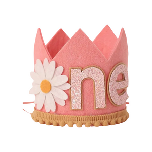 Daisy 1st Birthday Party Crown Hat - Peach