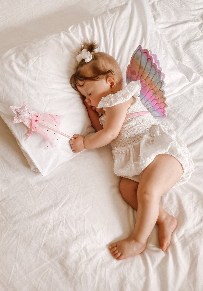 Kids little girls Rainbow Fairy Wings and wand Birthday set - pink - Fox Baby & Co