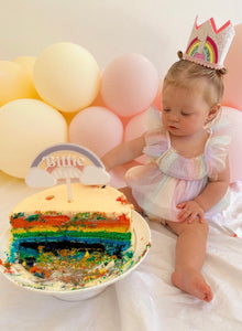 Rainbow 1st Birthday Party Crown Hat