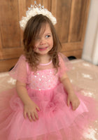 Load image into Gallery viewer, Kid little girl Bubblegum Pink Fairytale Birthday Tulle Dress
