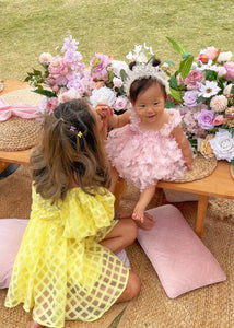 Whimsical Butterfly Tulle Dress - Baby Pink