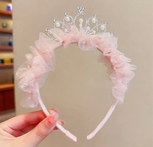Princess Tulle Birthday Tiara Crown Headband