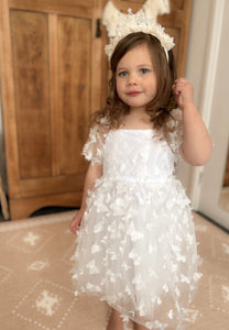 Kids little girls Clara Butterfly Tulle Dress - White