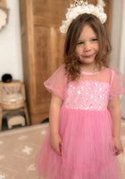 Load image into Gallery viewer, Kid little girl Bubblegum Pink Fairytale Birthday Tulle Dress
