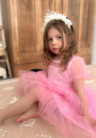 Load image into Gallery viewer, Kid little girl Bubblegum Pink Fairytale Birthday Tulle Dress
