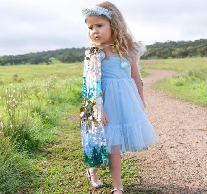 Kid little girl Blue Princess Birthday Tulle Dress - Fox Baby & Co
