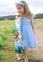 Load image into Gallery viewer, Kid little girl Blue Princess Birthday Tulle Dress
