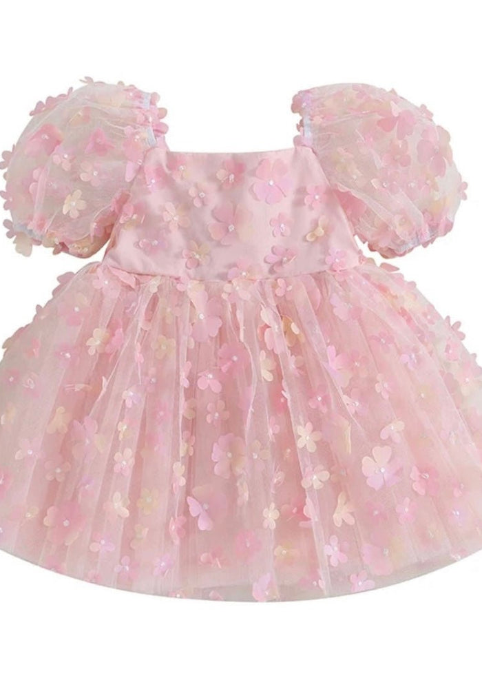 Kids girls Sweetheart Tulle Dress - Pink Rainbow - Fox Baby & Co