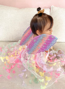 Kids little girls Camilla Butterfly Rainbow Tulle Dress - Pink