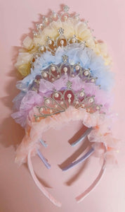 Princess Tulle Birthday Tiara Crown Headband