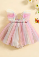 Load image into Gallery viewer, Kids little Girls Aurora Tutu Tulle Fairy Romper - Pink Rainbow
