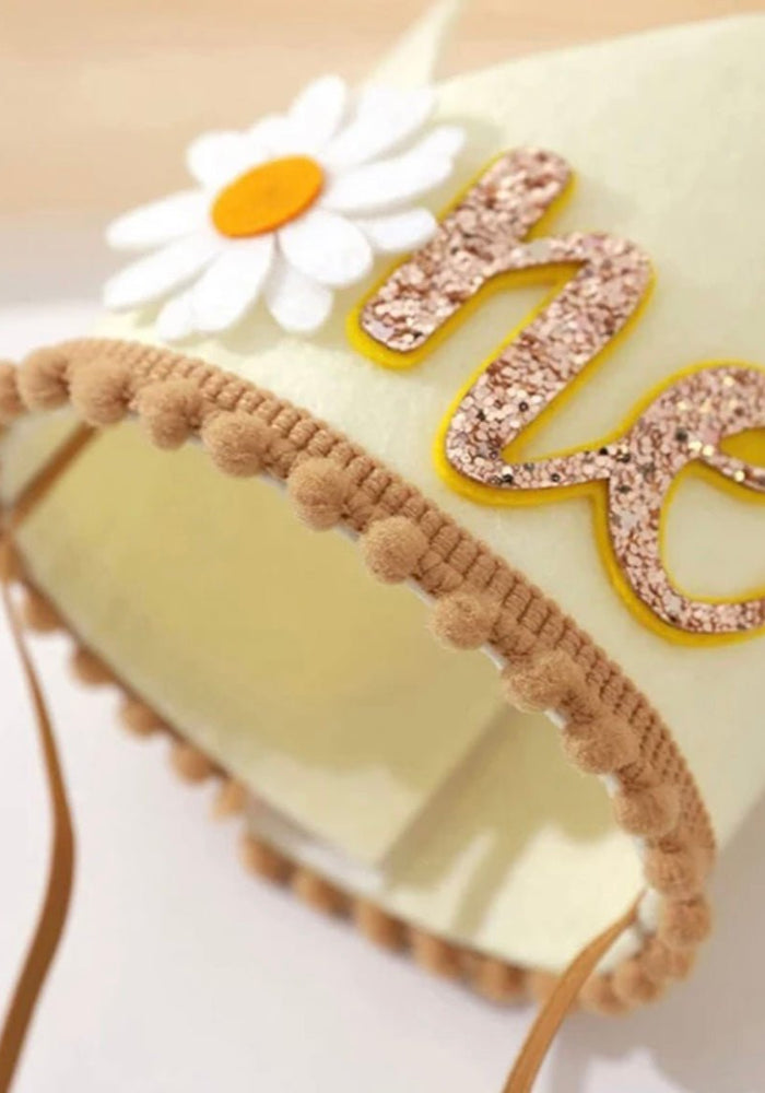 Daisy 1st Birthday Party Crown Hat - Lemon (pre order) - Fox Baby & Co