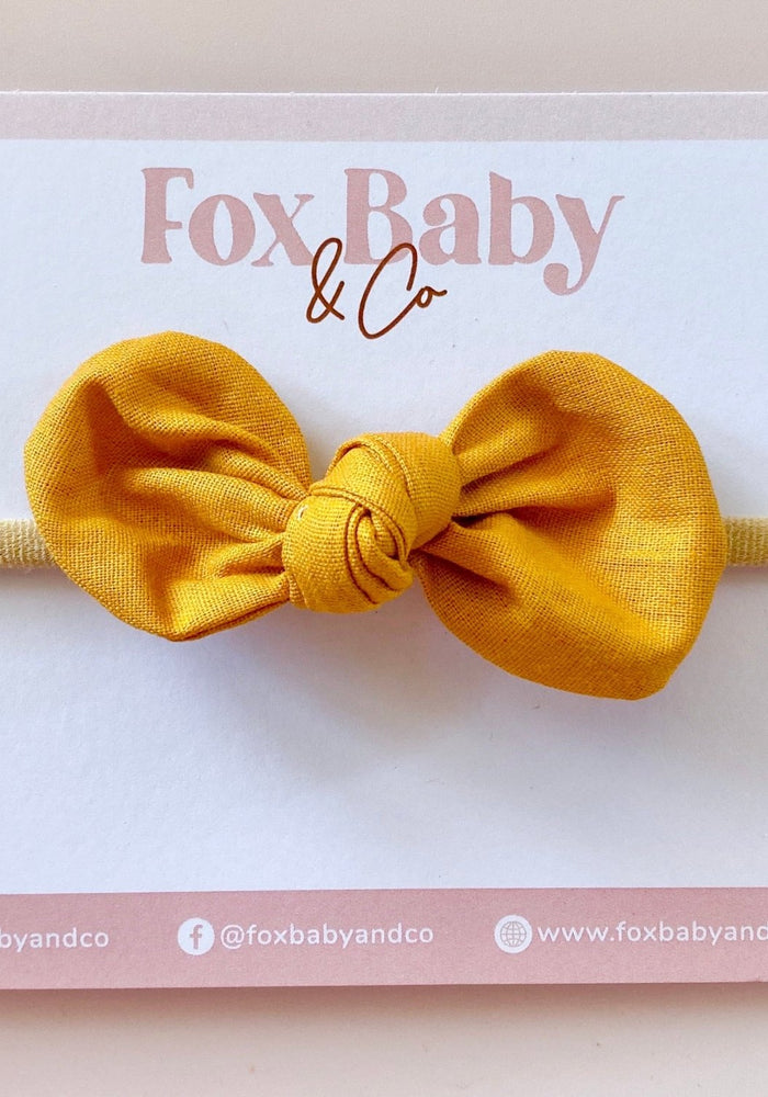 Harper Baby Bow Headband - Mustard - Fox Baby & Co