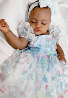 Load image into Gallery viewer, Kids little girls Clara Flower Tulle Dress - Blue - Fox Baby &amp; Co

