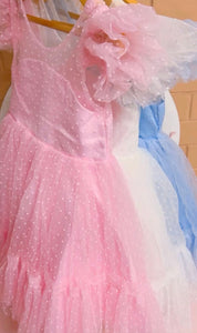 Kid little girl Pink Princess Birthday Tulle Dressi
