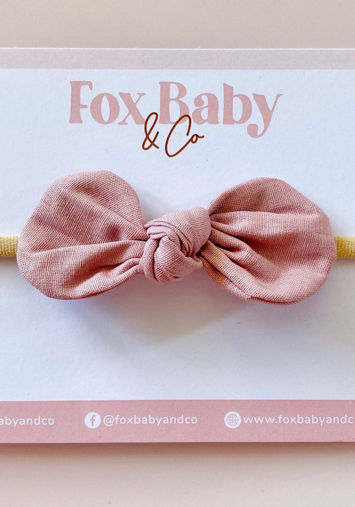 Harper Baby Bow Headband - Dusty Rose - Fox Baby & Co