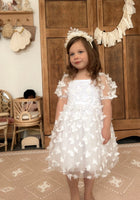Load image into Gallery viewer, Kids little girls Clara Butterfly Tulle Dress - White - Fox Baby &amp; Co
