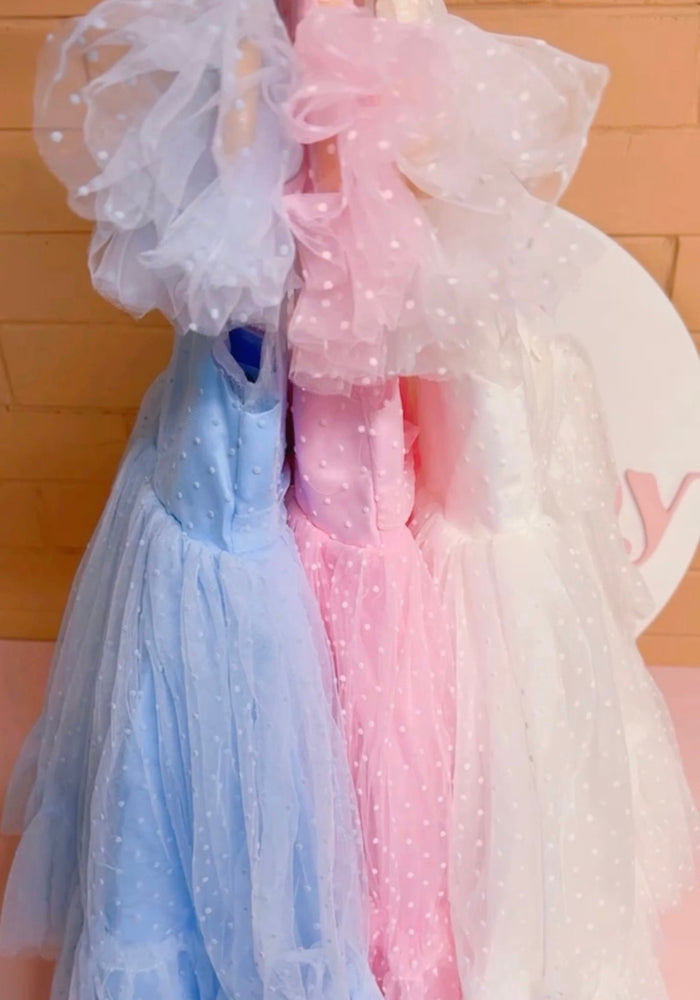 Kid little girl Blue Princess Birthday Tulle Dress - Fox Baby & Co