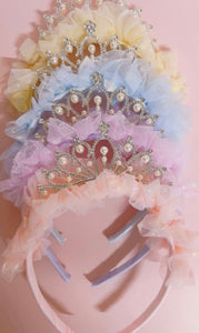 Princess Tulle Birthday Tiara Crown Headband