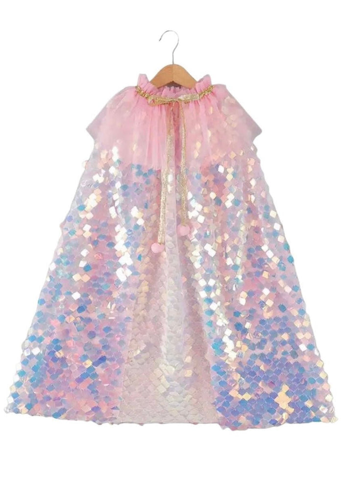 Kids little girls Mermaid Cape Pink/White - Fox Baby & Co