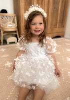 Load image into Gallery viewer, Kids little girls Clara Butterfly Tulle Dress - White - Fox Baby &amp; Co
