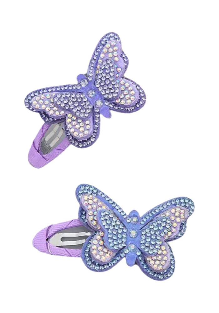Butterfly Purple Sparkle Clip Set - Fox Baby & Co