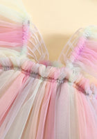 Load image into Gallery viewer, Kids little Girls Aurora Tutu Tulle Fairy Romper - Pink Rainbow
