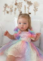Load image into Gallery viewer, Pastel Rainbow Tulle Frill Tutu Romper
