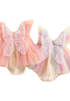 Load image into Gallery viewer, Kids little Girls Aurora Tutu Tulle Fairy Romper - Pink Rainbow
