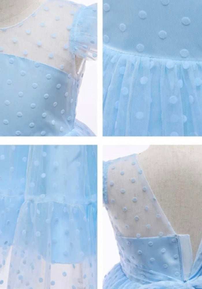 Kid little girl Blue Princess Birthday Tulle Dress - Fox Baby & Co