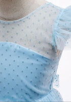 Load image into Gallery viewer, Kid little girl Blue Princess Birthday Tulle Dress
