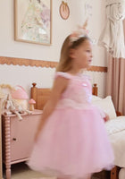 Load and play video in Gallery viewer, Shimmer Aurora Pink Princess Party Dress
