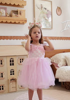 Load and play video in Gallery viewer, Shimmer Aurora Pink Princess Party Dress
