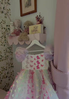 Load and play video in Gallery viewer, Bella Butterfly Flower Girl Kids Puff Sleeve Luxe Party Dress - Rainbow
