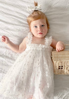 Load image into Gallery viewer, Kids little girls Arabella Daisy Tulle Dress - White
