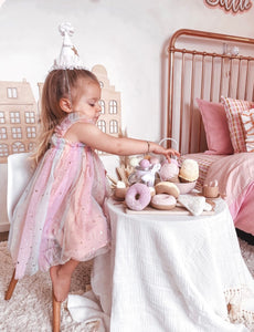 Kids little girls Arabella Tulle Fairy Birthday Dress - Rainbow Pink
