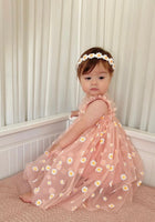 Load image into Gallery viewer, Kids little girl Arabella Daisy Tulle Dress -Pink/Yellow
