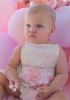 Load image into Gallery viewer, HARLOW - Pink/Cream Birthday Outfit Romper
