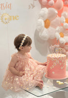 Load image into Gallery viewer, Kids little girl Arabella Daisy Tulle Dress - Pink/Yellow - Fox Baby &amp; Co
