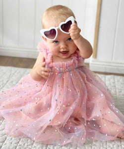 Kids little girls Arabella Tulle Dress - Pink Sparkle
