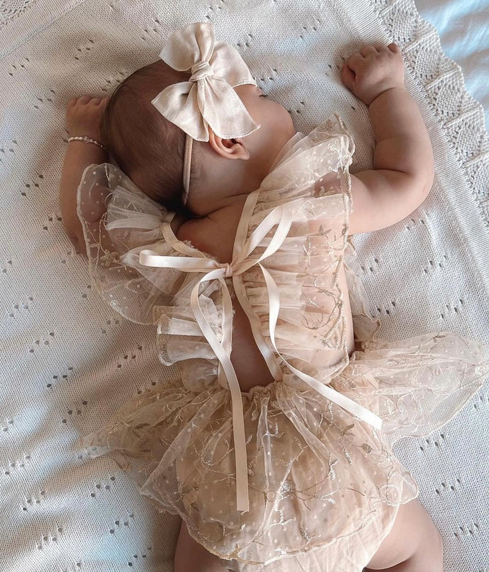 Gold Sparkle Birthday Frill Romper