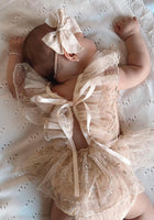 Load image into Gallery viewer, Gold Sparkle Birthday Frill Romper
