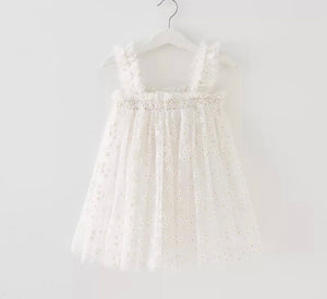 Kids little girls Arabella Daisy Tulle Dress - White