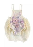 Load image into Gallery viewer, HARLOW - Lilac/ Cream Birthday Outfit Romper (pre order)
